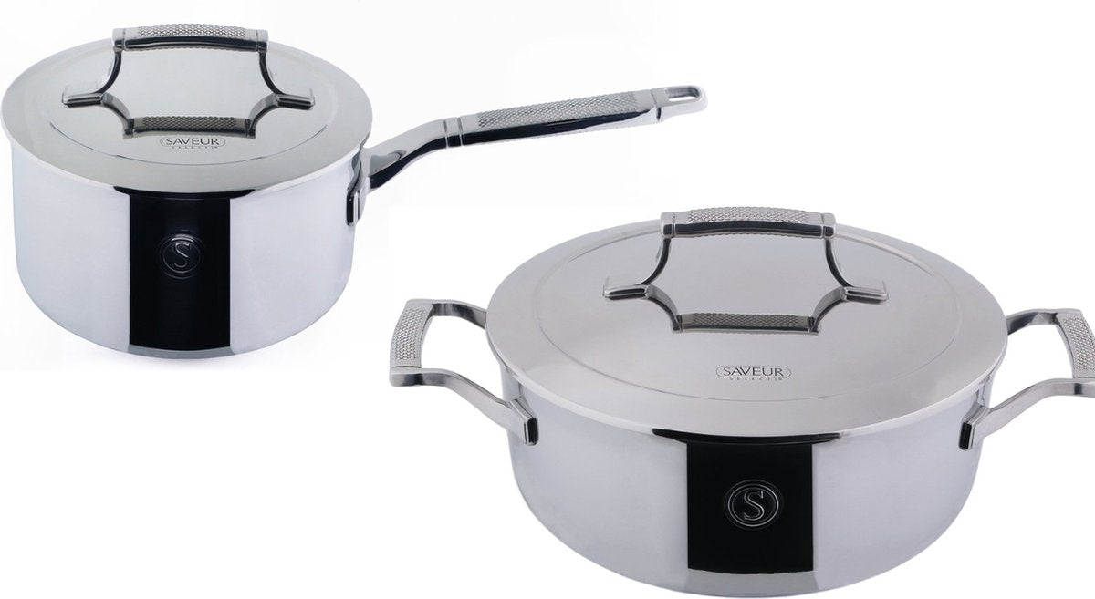 Saveur Selects - Voyage Series - Pannenset - Kookpan 25 cm - Steelpan 20 cm - Triply RVS - Pfas vrij
