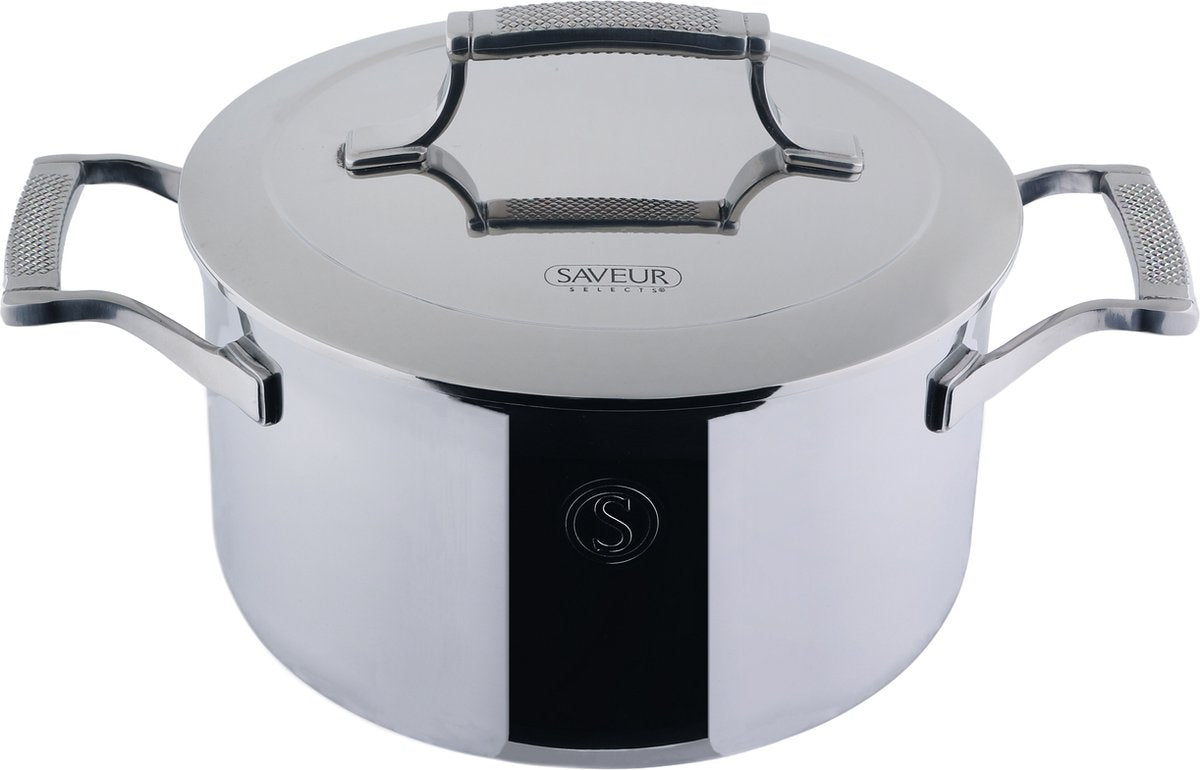 Saveur Selects Voyage Series - Triply RVS Kookpan Inductie - 22cm - Met Deksel - PFAS Vrij - Levenslange Garantie
