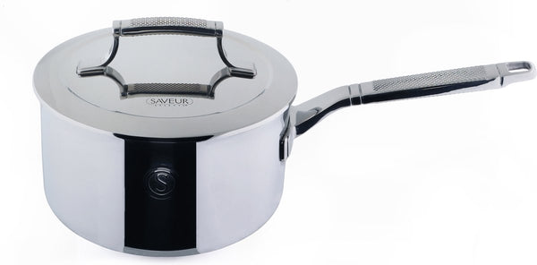 Saveur Selects Série Voyage - Casserole Triply Inox Induction - 20 cm - 2,8 Litre - Casserole avec couvercle - Garantie à vie
